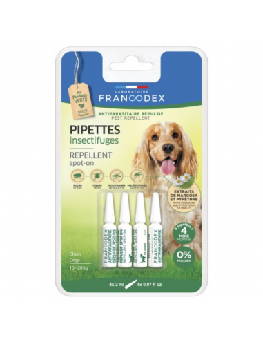 Francodex Repellent Spot-on Adult Dog 10-20kg Διάλυμα Για Παράσιτα 4x2ml